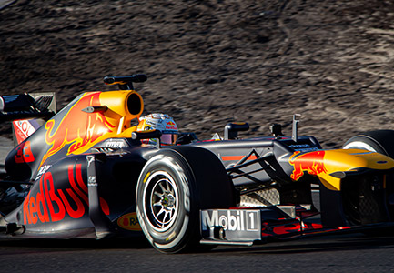 Front view of a race