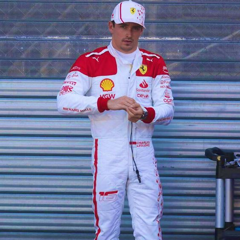 Leclerc 2023 Monaco GP Suit Front View