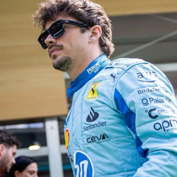 Ferrari Logo on Leclerc Miami GP Suit