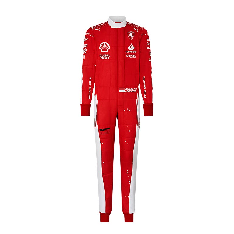 2023 Charles Leclerc Las Vegas GP Ferrari Race Suit Replica 2 2023 Charles Leclerc Las Vegas GP Ferrari Race Suit Replica - Image 2