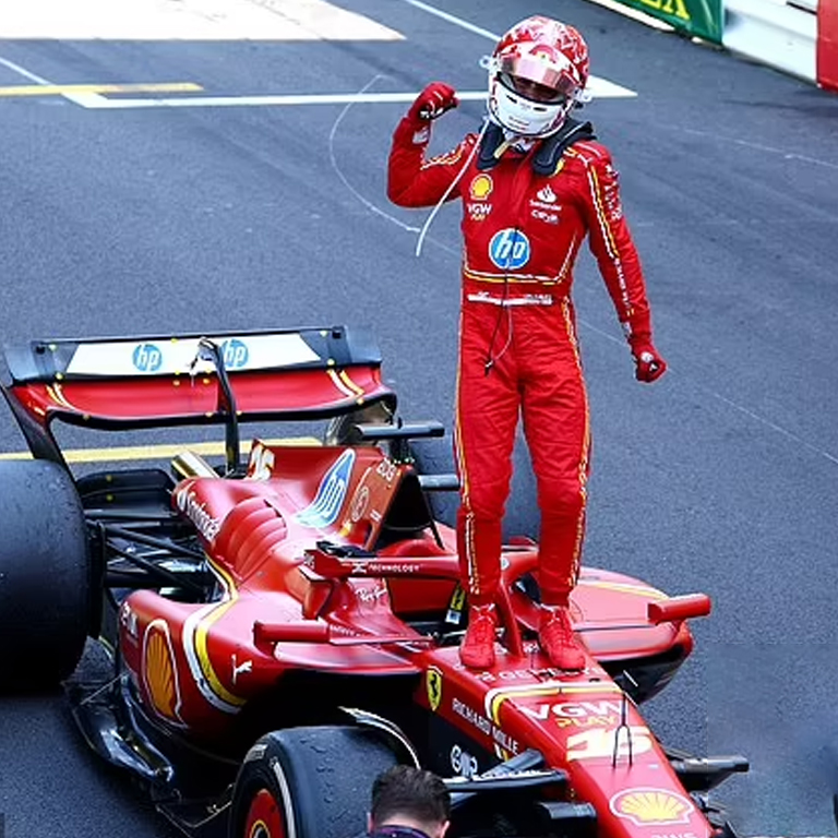 2024 Charles Leclerc Monaco GP Ferrari Race Suit Replica 2 2024 Charles Leclerc Monaco GP Ferrari Race Suit Replica - Image 2