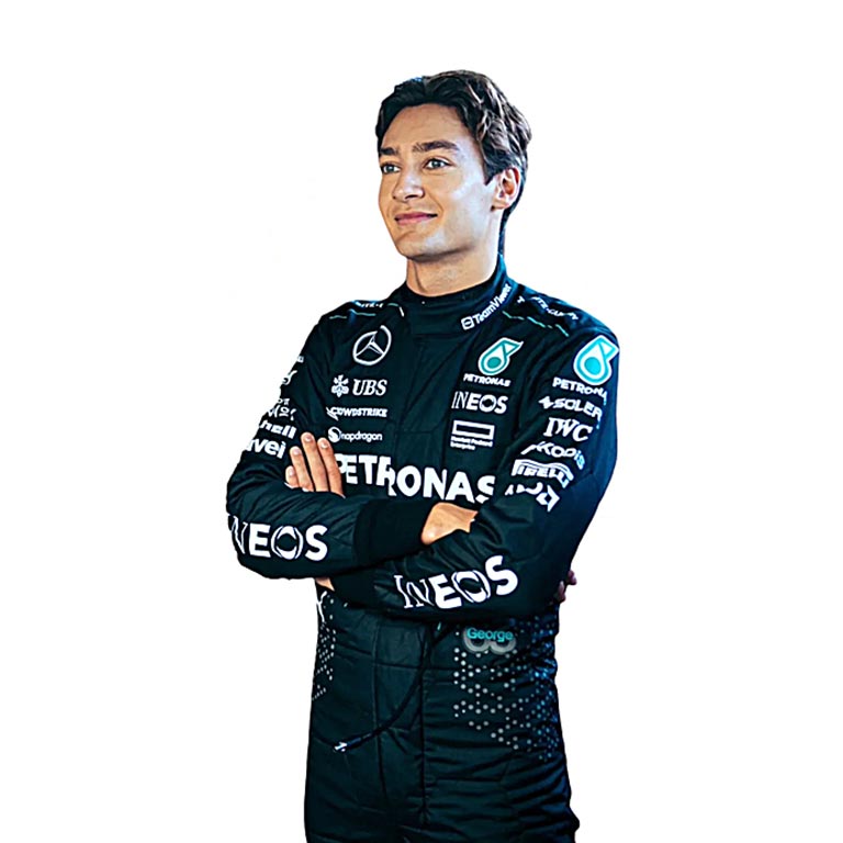 2024 George Russell Mercedes AMG F1 Race Suit REPLICA 2 2024 George Russell Mercedes AMG F1 Race Suit REPLICA - Image 2
