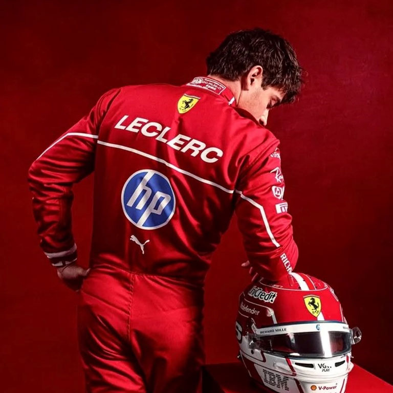 2025 Charles Leclerc Ferrari F1 Replica Race Suit 2 2025 Charles Leclerc Ferrari F1 Replica Race Suit - Image 2