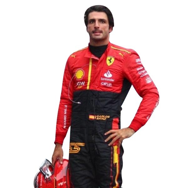 2023 Carlos Sainz Ferrari F1 Spain GP Race Replica Suit 2 2023 Carlos Sainz Ferrari F1 Spain GP Race Replica Suit - Image 2