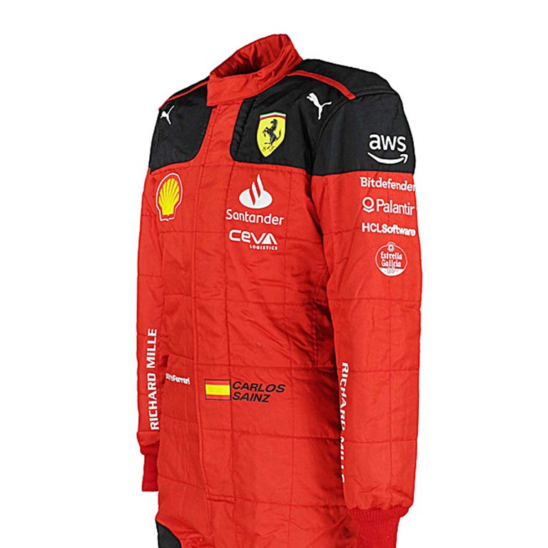 2023 Carlos Sainz Ferrari F1 Race Suit REPLICA 6 2023 Carlos Sainz Ferrari F1 Race Suit REPLICA - Image 6