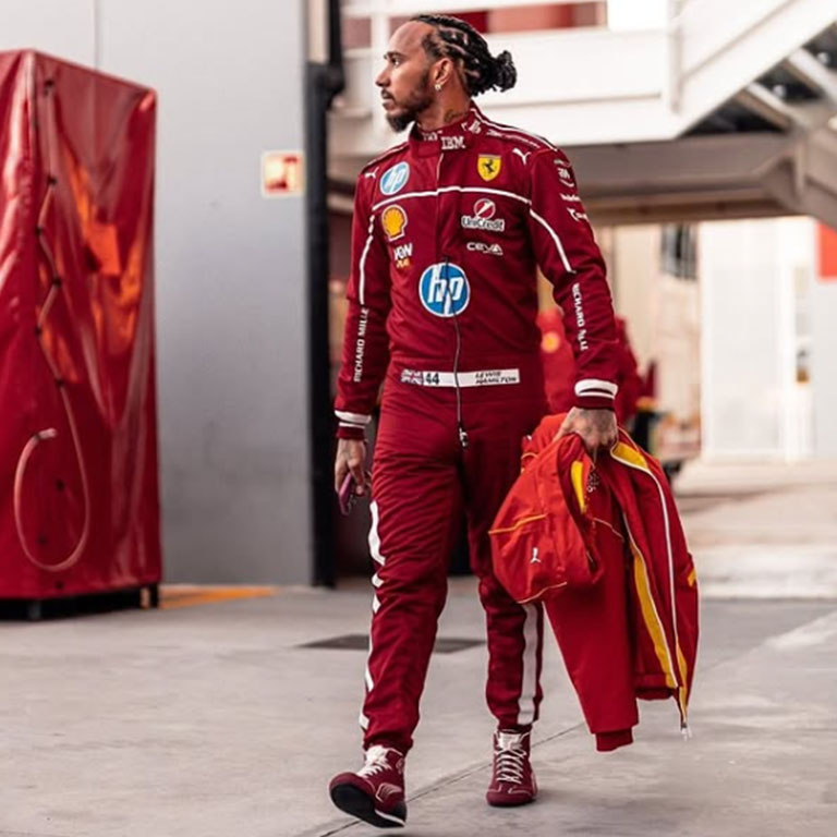 2025 Lewis Hamilton Ferrari F1 Replica Race Suit 4 2025 Lewis Hamilton Ferrari F1 Replica Race Suit - Image 4
