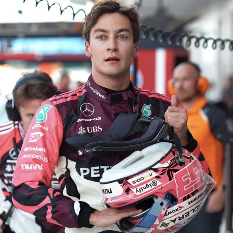 Mercedes George Russell Miami GP 2025 Racing Suit 1 Russell Mercedes Miami GP 2025