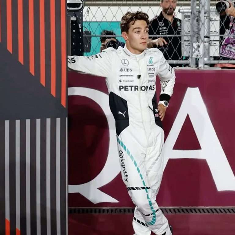 2024 Qatar GP Mercedes George Russell Race Suit 4 2024 Qatar GP Mercedes George Russell Race Suit - Image 4